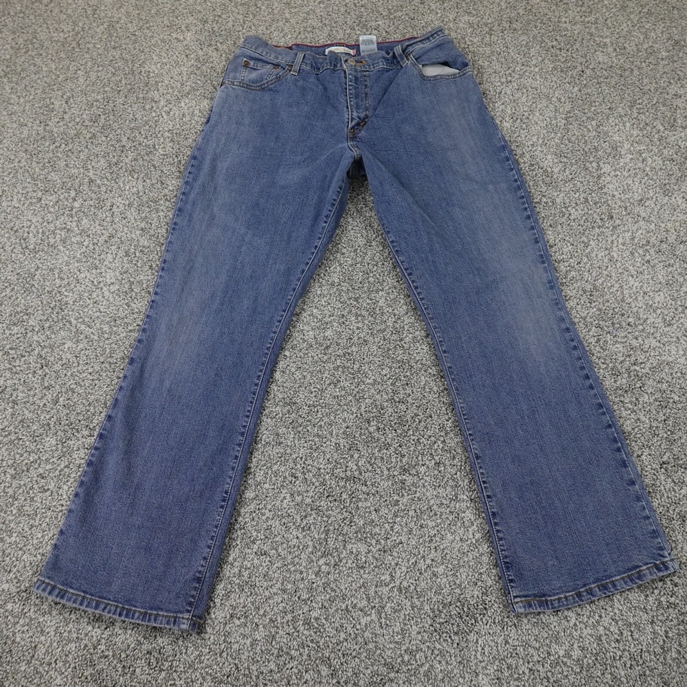 Levis Jeans Womens 14 Dark Blue Denim‎ 550 Relaxed Bootcut Stretch Western Y2K